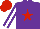 Silk - Purple,  red star, white stripe on purple sleeves, red cap