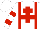 Silk - White, red cross of lorraine and braces, red bars on sleeves, white cap