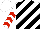 Silk - White, black diagonal stripes, red chevrons on white sleeves