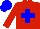 Silk - Red, blue cross , red arms, blue cap