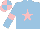 Silk - light blue, pink star, pink armlets on sleeves, pink and light blue quartered cap