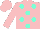 Silk - Pink with aqua dots