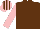 Silk - Brown, pink sleeves, pink & brown striped cap