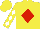Silk - Yellow, red diamond, white diamonds on sleeves, yellow cap