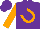 Silk - Purple, orange horseshoe, orange sleeves, purple cap