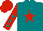 Silk - Teal, red star, teal stars on red sleeves, red cap