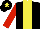 Silk - Black body, yellow stripe, red arms, black cap, yellow star