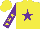 Silk - Yellow, purple star, yellow stars on purple sleeves