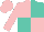 Silk - Pink and turquoise quarters, pink sleeves