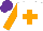 Silk - White body, orange saint's cross andre, orange arms, purple cap