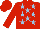 Silk - Red, light blue stars, red sleeves and cap