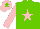 Silk - Light green body, pink star, pink arms, pink cap, light green star