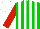 Silk - Green, white stripes, red sleeves, white cap