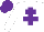 Silk - White, Purple cross of Lorraine, white sleeves, purple cap