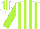 Silk - White and Lime Green stripes, sleeves and cap