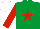 Silk - Emerald green, red star, red sleeves, white cap