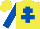 Silk - yellow, royal blue cross of lorraine, royal blue sleeves, yellow cap