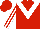 Silk - Red, white 'v', white stripes on sleeves