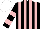 Silk - BLACK and PINK stripes, hooped sleeves, WHITE cap