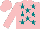 Silk - Pink, teal stars, pink cap