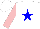 Silk - white, blue star, pink sleeves