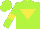 Silk - Lime, yellow inverted triangle, yellow band on sleeves