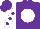 Silk - Purple, purple emblem on white ball on light purple cross sash, purple dots on white sleeves