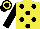 Silk - Yellow, black spots, black sleeves, black cap, yellow hoop