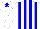 Silk - white, blue stripes, white sleeves, blue star on cap