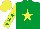 Silk - Emerald green, yellow star, yellow sleeves, emerald green stars, yellow cap