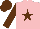 Silk - pink, brown star and sleeves, brown cap