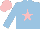 Silk - light blue, pink star, light blue sleeves, pink cap