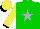 Silk - Green, silver star, yellow sleeves and cap, black cuffs and peak