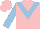 Silk - pink, light blue chevron, light blue sleeves, pink cap