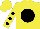Silk - Yellow, black ball, black dots on sleeves