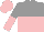 Silk - Grey and pink halved horizontally, halved sleeves, pink cap