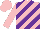 Silk - Pink and purple diagonal stripes, pink sleeves and cap