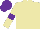 Silk - Beige, purple armlets, purple cap
