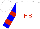 Silk - White, blue, red 'hb', red hoops on blue sleeves