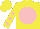 Silk - Yellow, pink disc, pink spots on sleeves