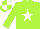 Silk - Lime green, white star, quartered cap