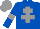 Silk - Royal blue, grey cross of lorraine, grey armlets, grey cap