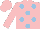 Silk - Pink, light blue spots
