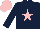Silk - Dark Blue, Pink star and cap