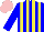Silk - Blue and Yellow stripes, Blue sleeves, Pink cap