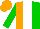 Silk - Orange, white and green vertical thirds, green shamrock on back, orange sleeve, green sleeve