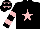 Silk - Black, pink star, hooped sleeves, black cap, pink stars