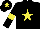 Silk - black, yellow star, yellow armlets on sleeves, black cap, yellow star