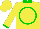 Silk - Yellow, green circle, green collar and cuffs, yellow cap