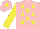 Silk - Pink, yellow stars, sleeves and star on cap
